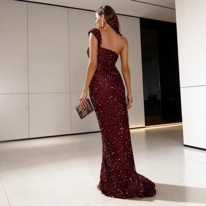 Damen Abendkleid Pailletten Eveloria Glitzer