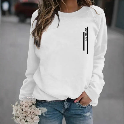 Damen Sweatshirt Städte-Aufdruck Eveloria Modern