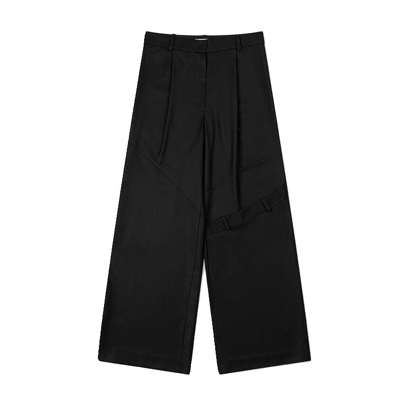 Damen Weite Anzughose aus Stretch-Material mit Elastikbund