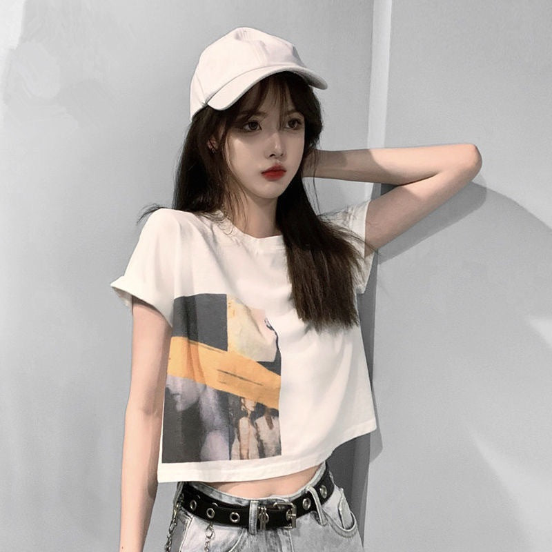Damen Crop- mit Grafikdruck Eveloria