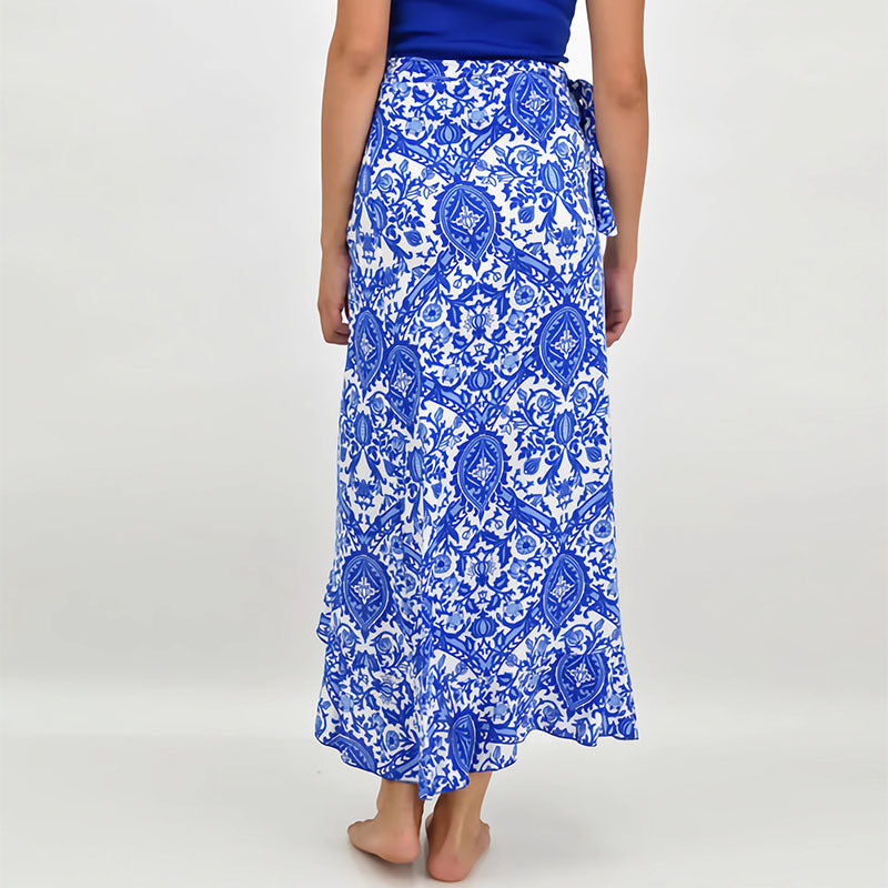 Damen Wickelrock Floral Asymmetrisch Eveloria