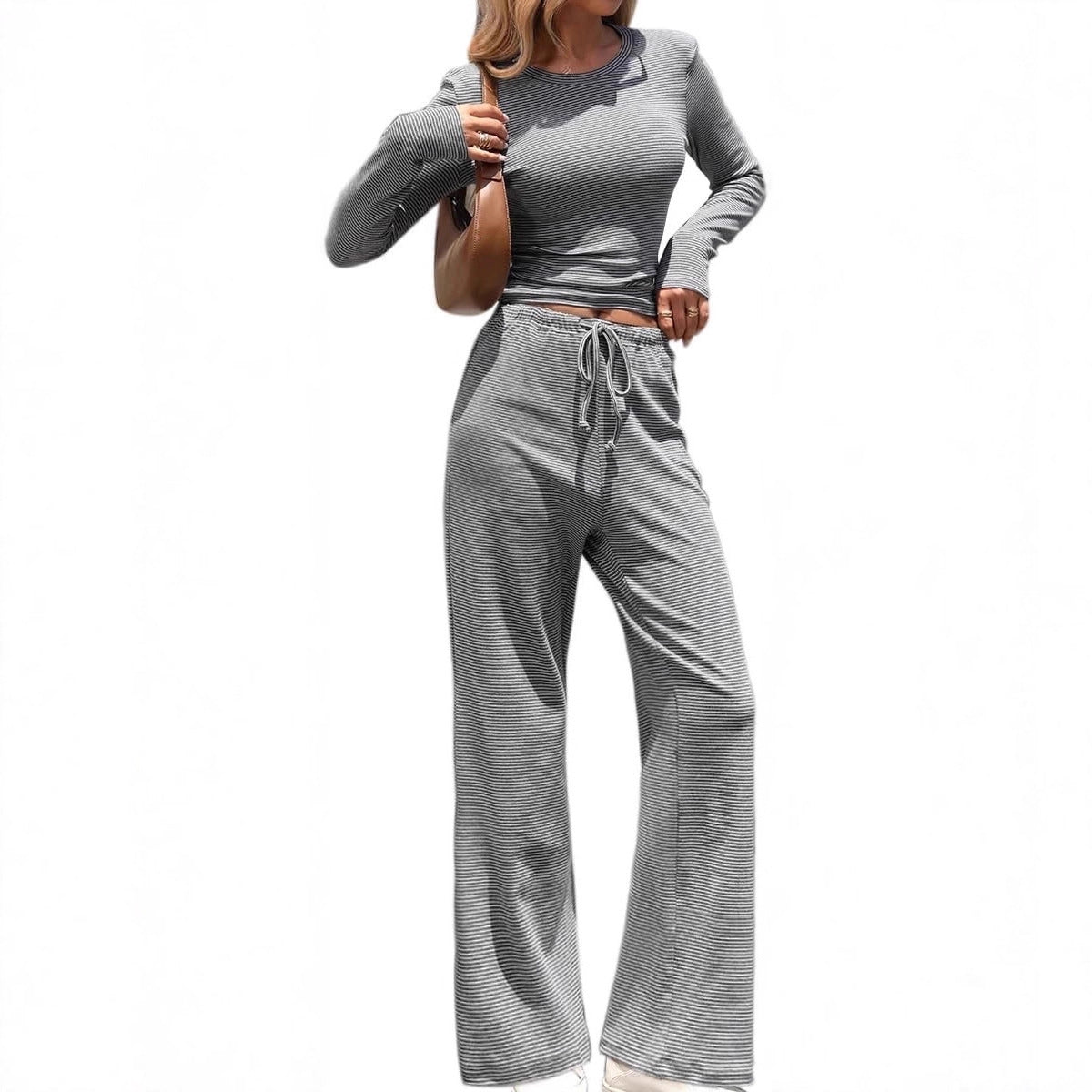Damen Longsleeve Freizeit-Set Weites Design Eveloria