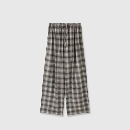 Damen Karohosen Elastischer Bund Weit Bequem Eveloria