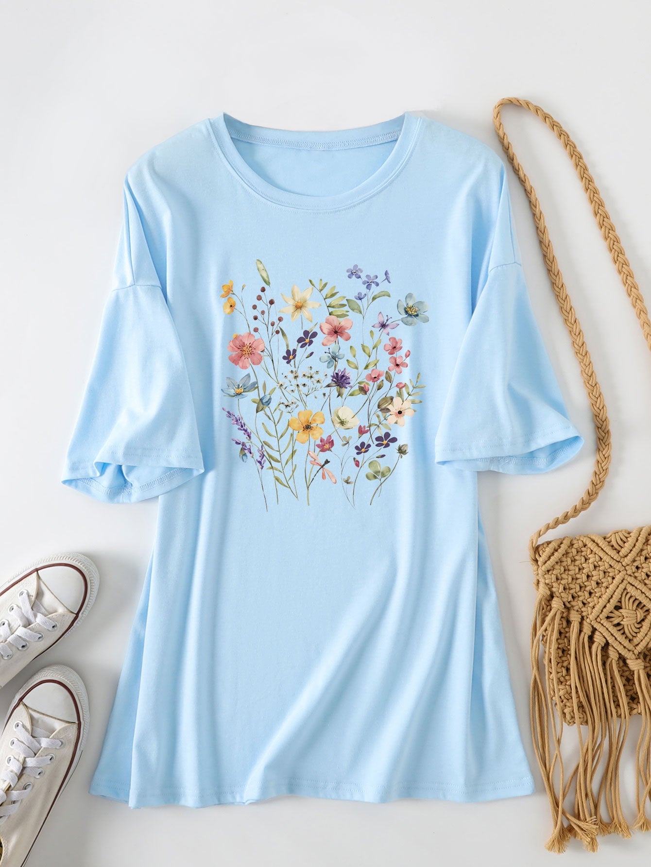 Damen Sommerbluse Floralmuster Eveloria