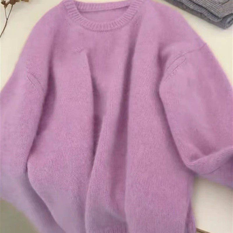 Damen Pullover Feine Strickmischung Bequem Eveloria