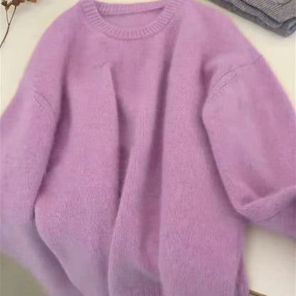 Damen Pullover Feine Strickmischung Bequem Eveloria