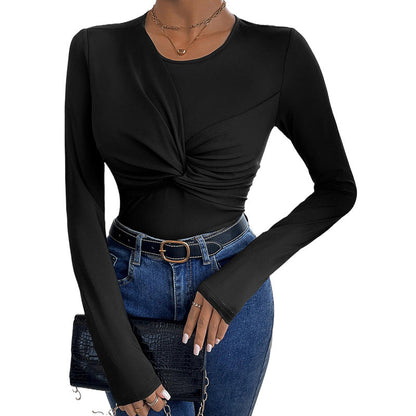 Damen Oberteil Figurbetont Twist-Design Eveloria