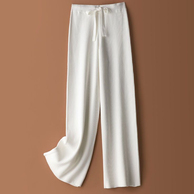 Damen Palazzo-Hose Weite Passform Lässiger Bindegürtel