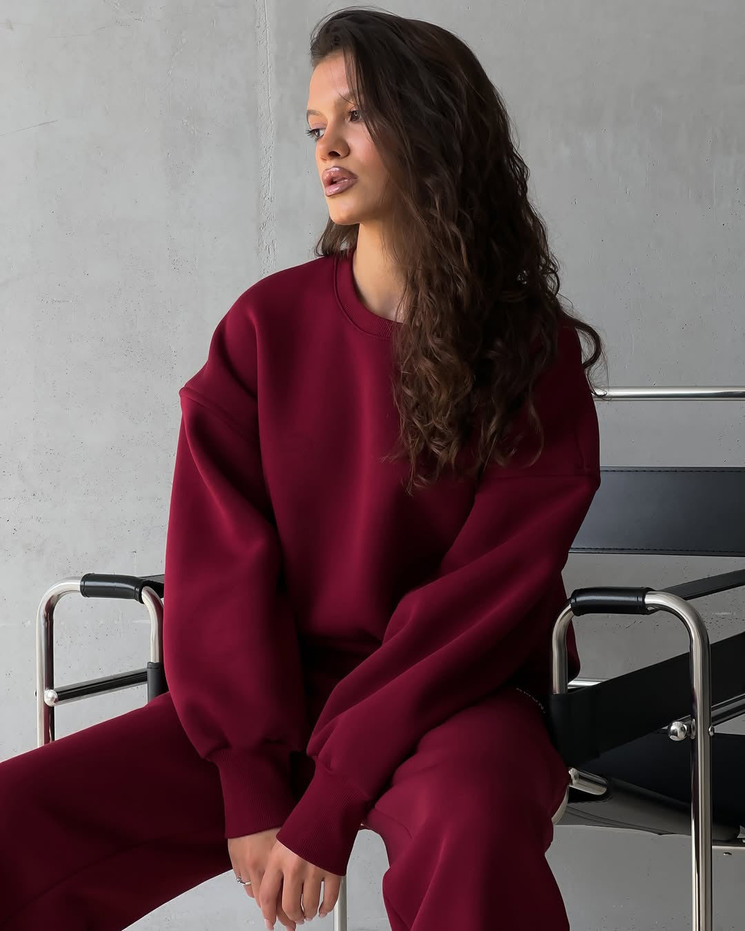 Damen Sport-Loungewear-Anzug Crop- Weites Bein Eveloria