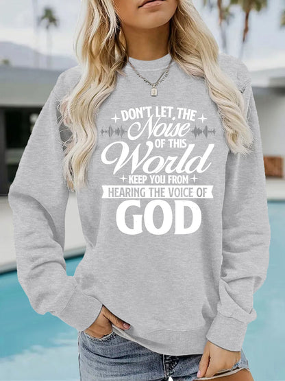 Damen Sweatshirt Bequem Mit Aufdruck Grau