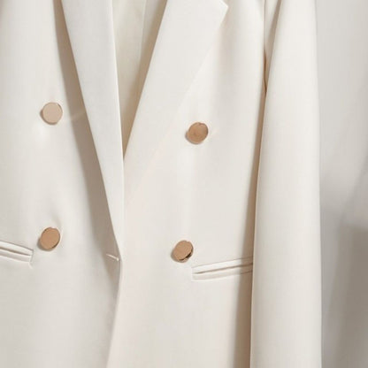 Damen Blazer Doppelter Knopfleiste Moderner Schnitt Eveloria