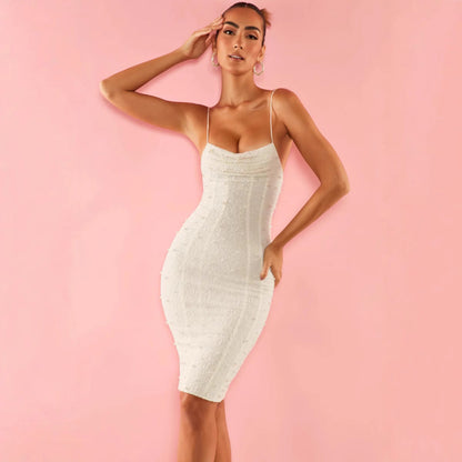Damenkleid Figurbetonter Stil Glitzernd Spaghettiträger