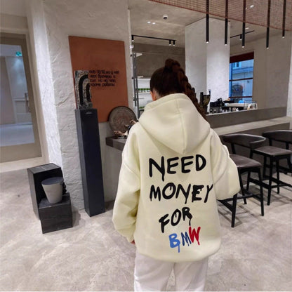 Damen Oversized Hoodie mit Schriftzug