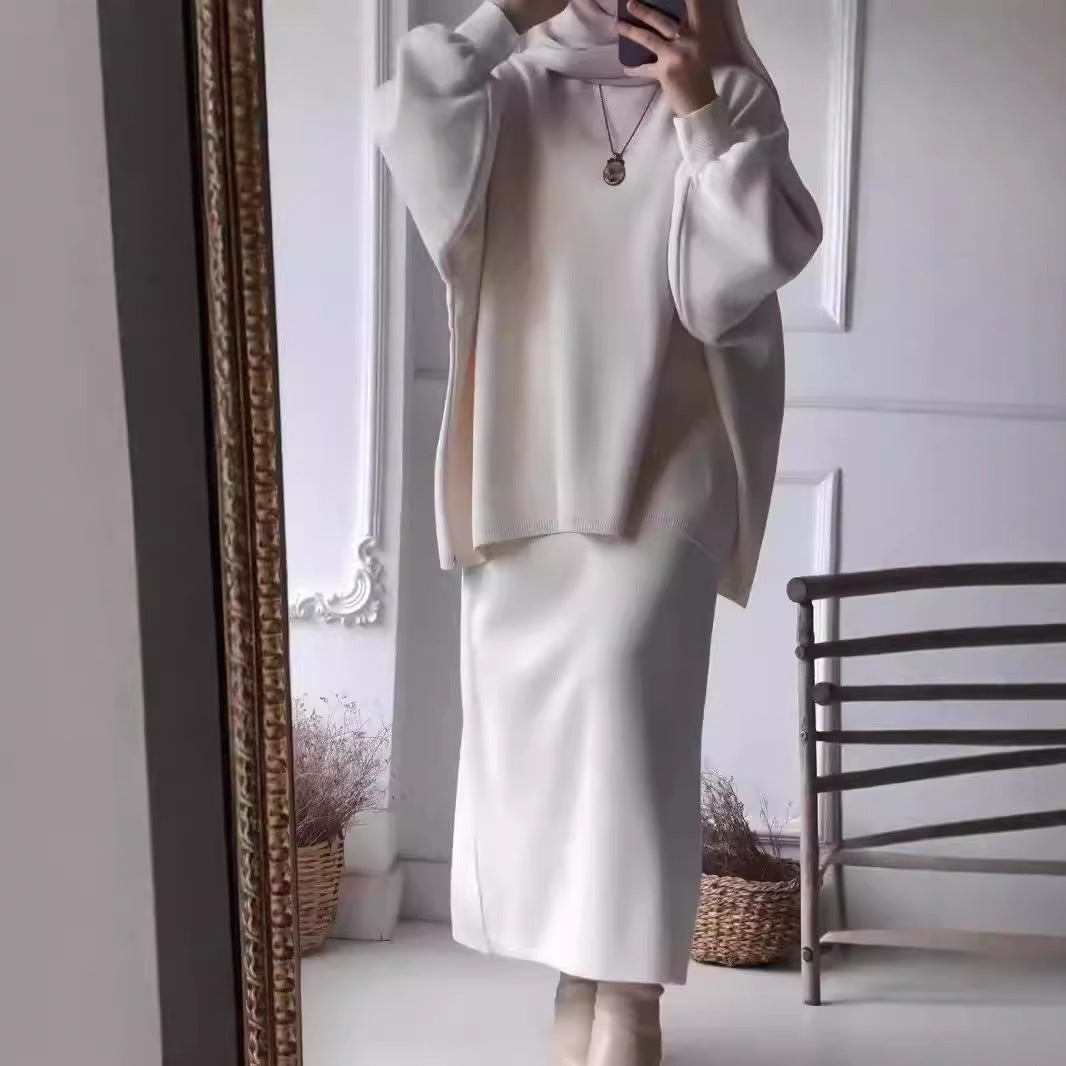 Damen Two-Piece Set Asymmetrisch Voluminöse Ärmel Eveloria