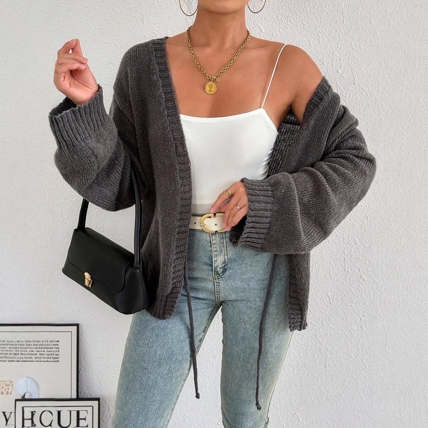 Damen Strickjacke mit Gürtel Eveloria