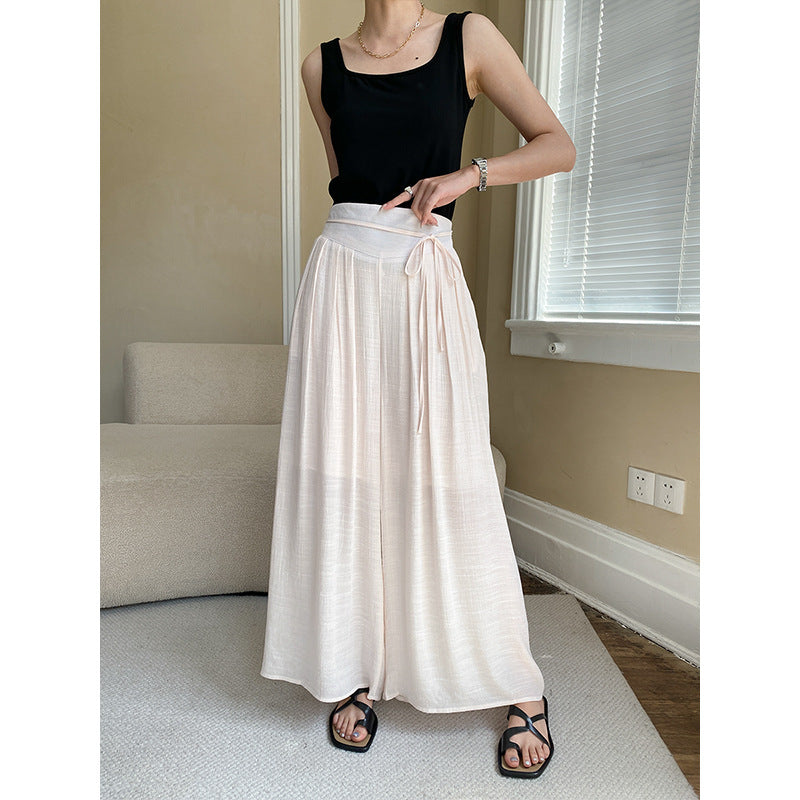 Damen Palazzo-Hose Weit Taillenknoten Eveloria