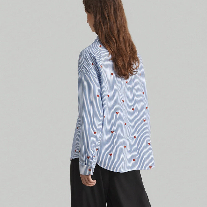 Damen Bluse Romantisches Herzdesign