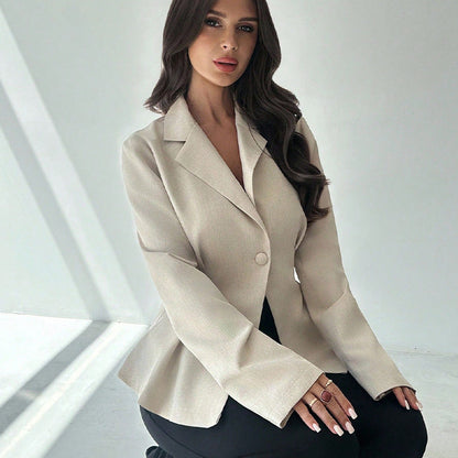 Damen Blazer Tailliert Feiner Stoff Eveloria