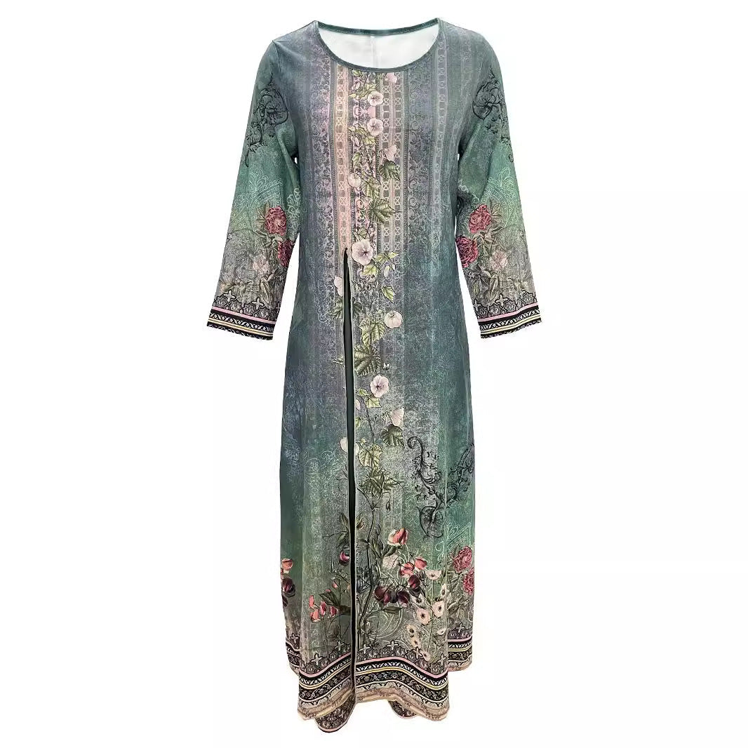 Damen Jumpsuit mit floralem Überwurf Weites Bein Eveloria