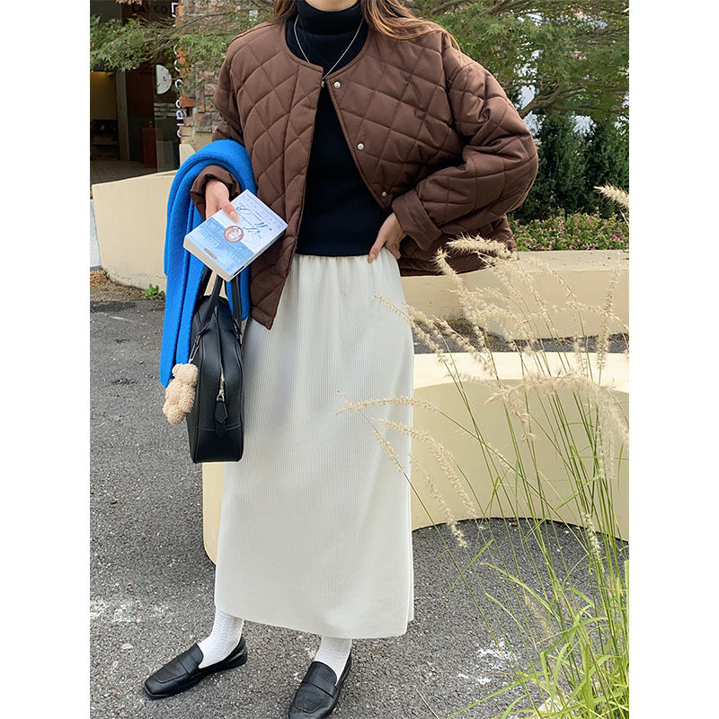 Damen Übergangsjacke Gesteppt Klassischer Kragen Eveloria
