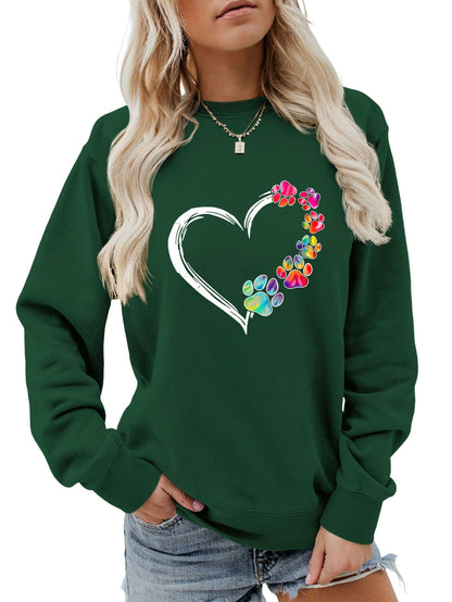 Damen Sweatshirt Pfotenherz-Design Eveloria