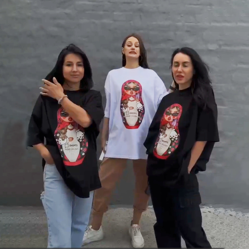 Damen Oversized T-Shirt mit Grafikdruck