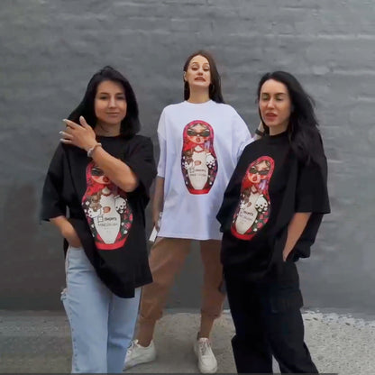 Damen Oversized T-Shirt mit Grafikdruck