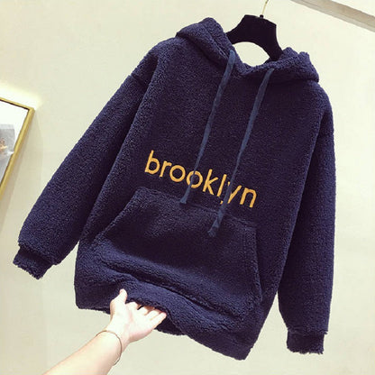Damen Hoodie Kuschelig Bequem Lässig Grau Eveloria