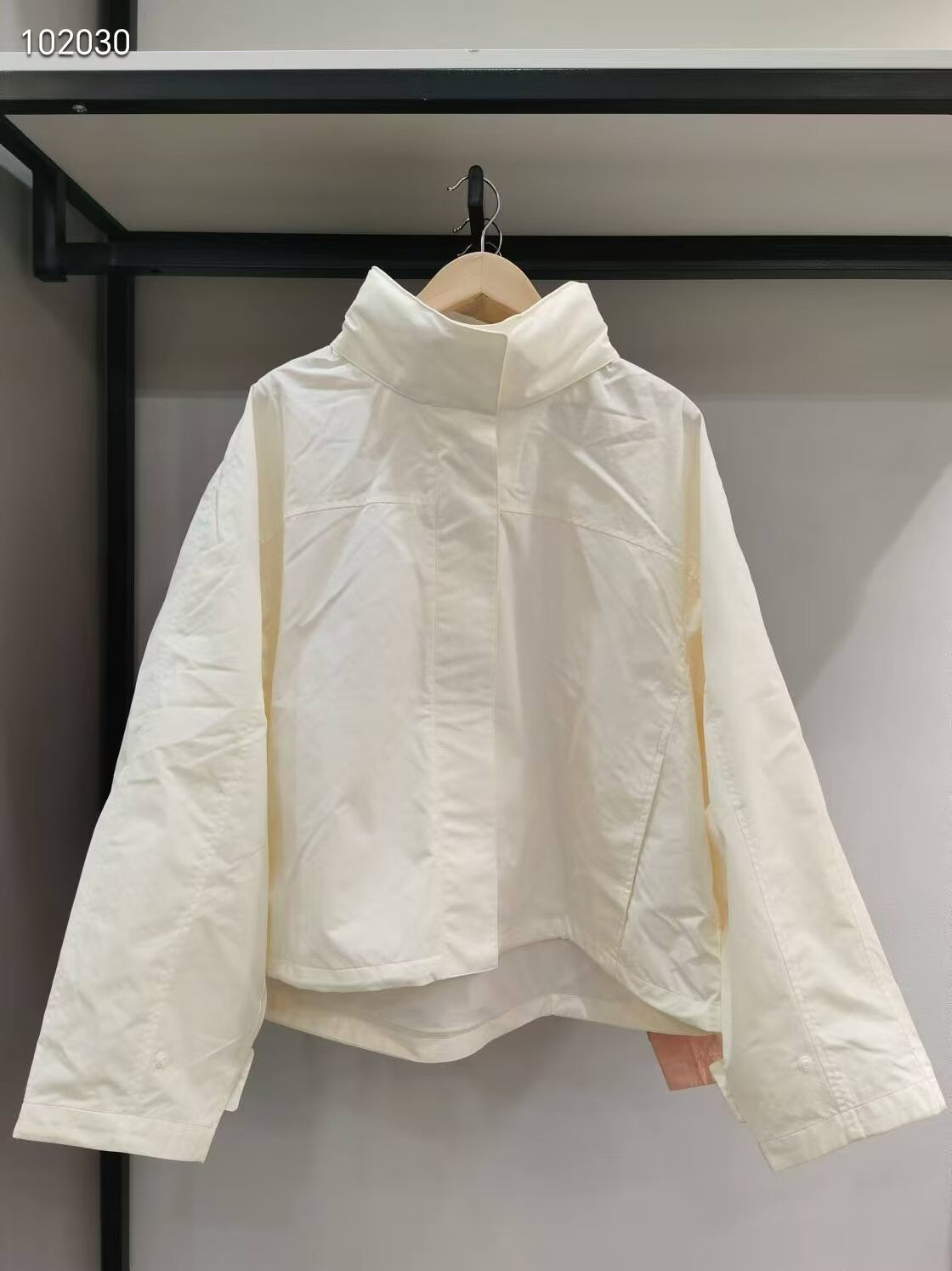Damen Übergangsjacke Leicht Hohler Kragen Anthrazit