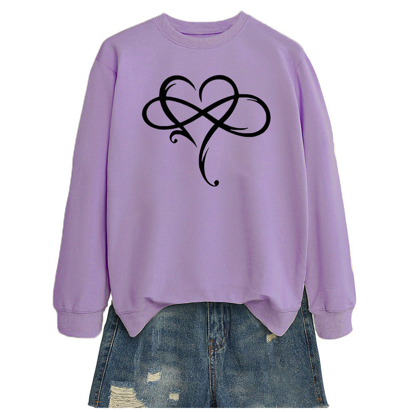 Damen Sweatshirt Herzdesign Entspannt Eveloria