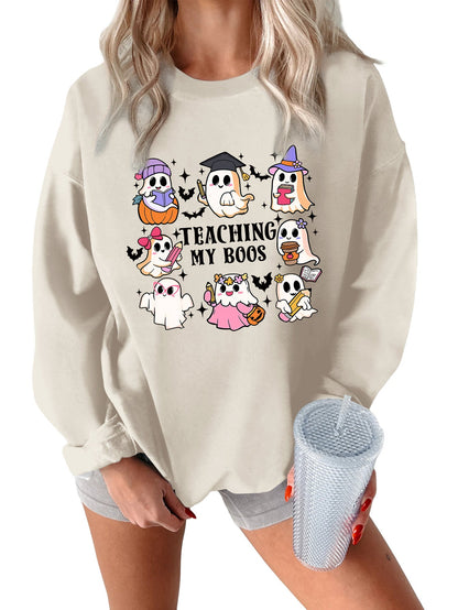 Damen Sweatshirt Halloween-Motiv Lässiger Schnitt Eveloria