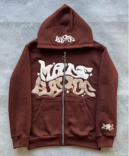 Damen Sportjacke Graffiti-Stil Kapuzenjacke Grau Eveloria