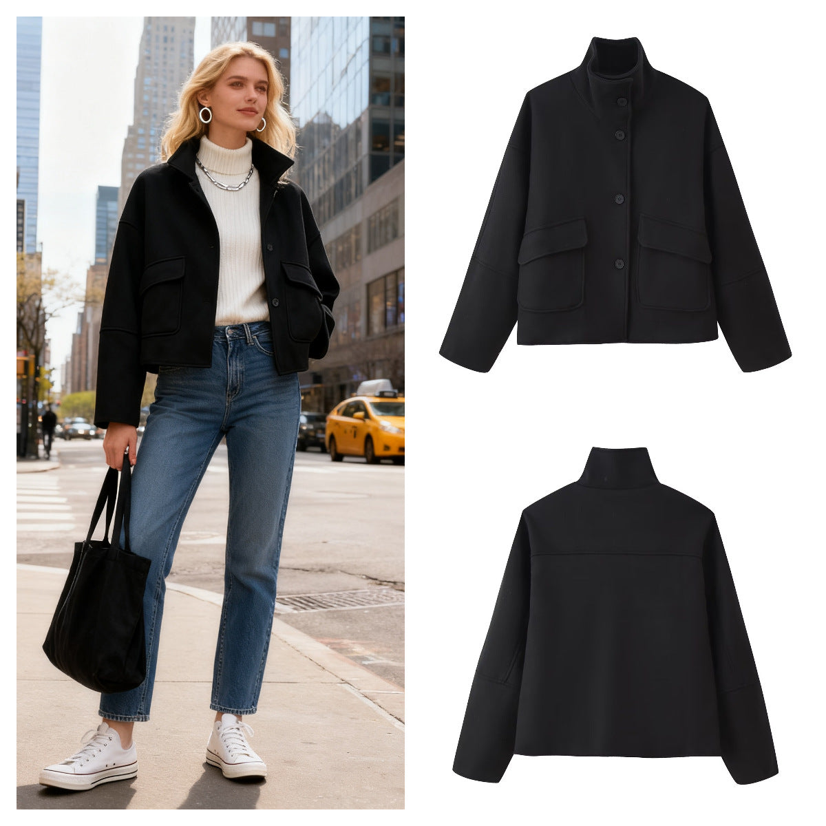 Damen Übergangsjacke Weich Velours Eveloria - Eveloria
