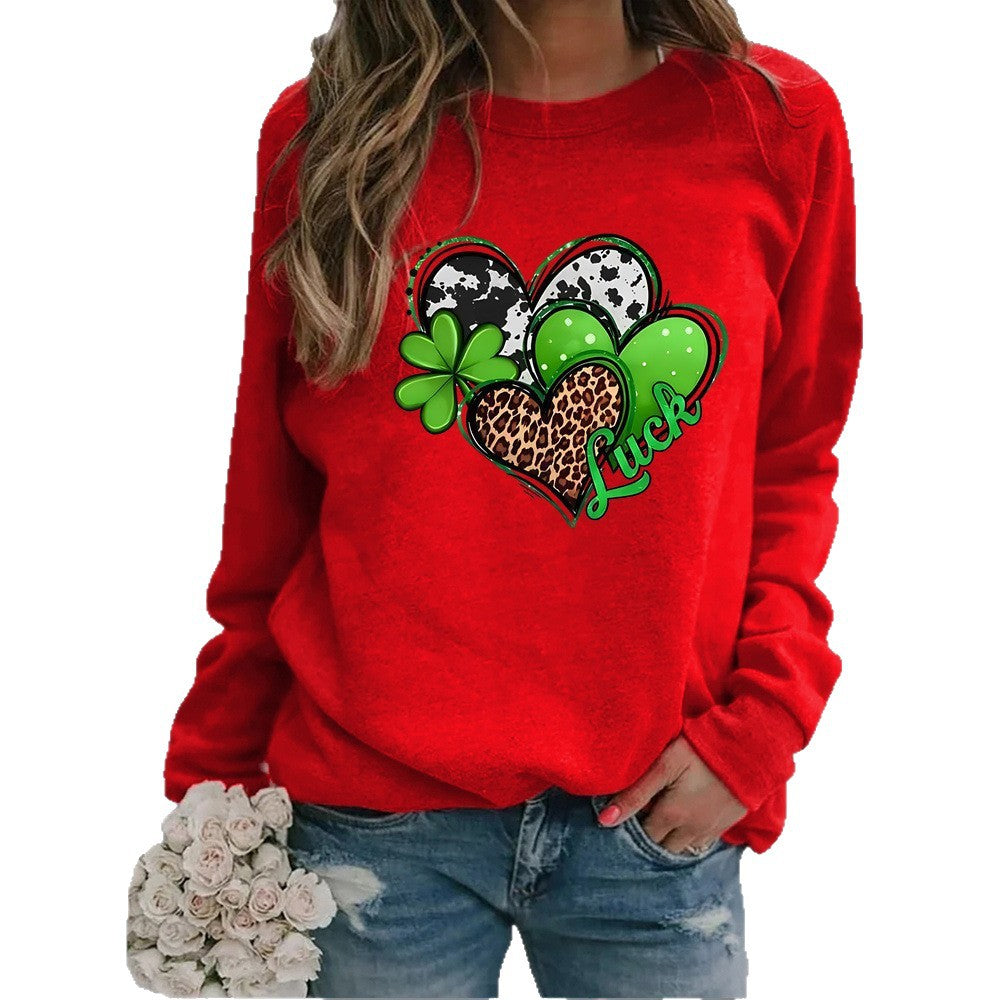 Damen Sweatshirt Herzdesign Auffälliges Motiv Eveloria