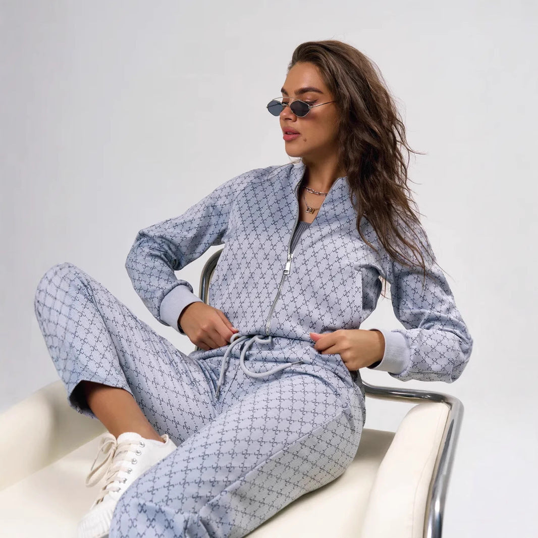 Damen Sportliches Loungewear-Set Kapuzenjacke Jogginghosen Eveloria