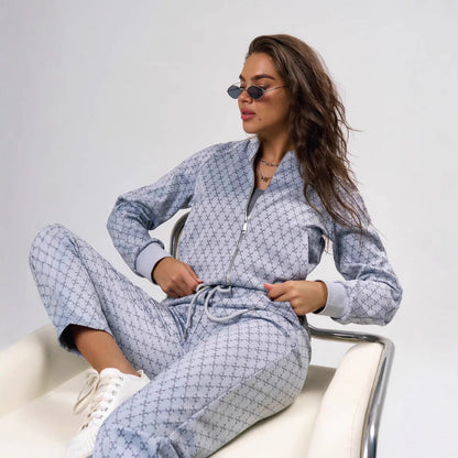 Damen Sportliches Loungewear-Set Kapuzenjacke Jogginghosen Eveloria