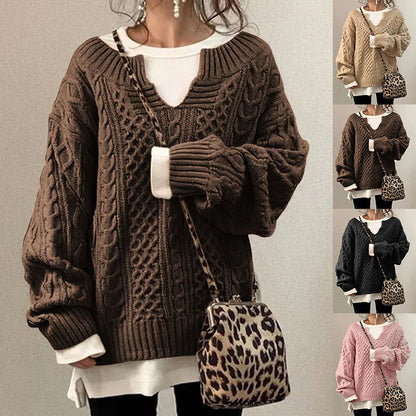 Damen Strickpullover V-Ausschnitt Weiches Material Eveloria - Eveloria