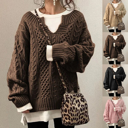 Damen Strickpullover V-Ausschnitt Weiches Material Eveloria - Eveloria