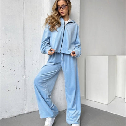 Damen Lounge-Set mit lockerer Jacke und weiten Hosen Eveloria