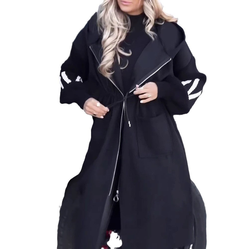 Damen Kapuzenjacke Fleece Taillenzug Eveloria