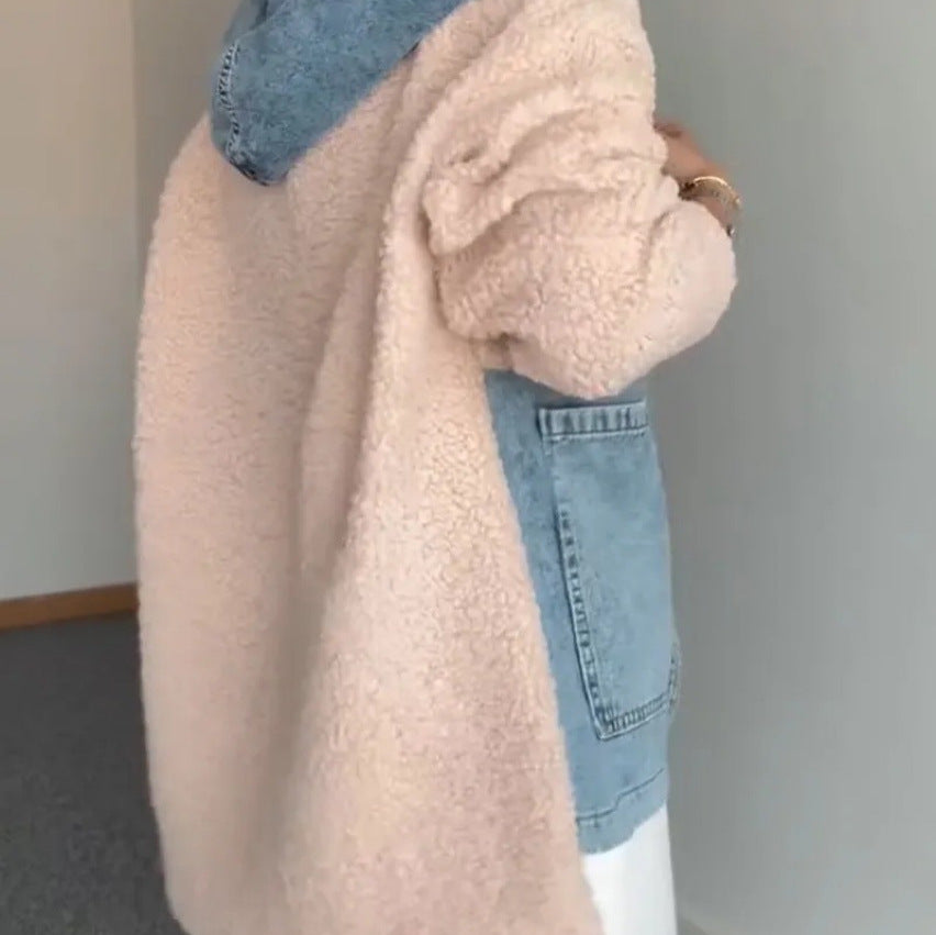 Damen Übergangsjacke Kuscheliges Fleece Obermaterial Praktische