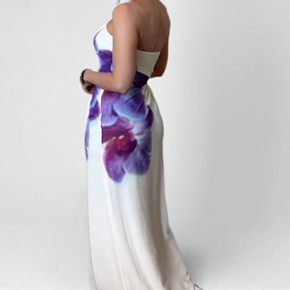 Damen Langärmliges Kleid Blumendesign Eveloria