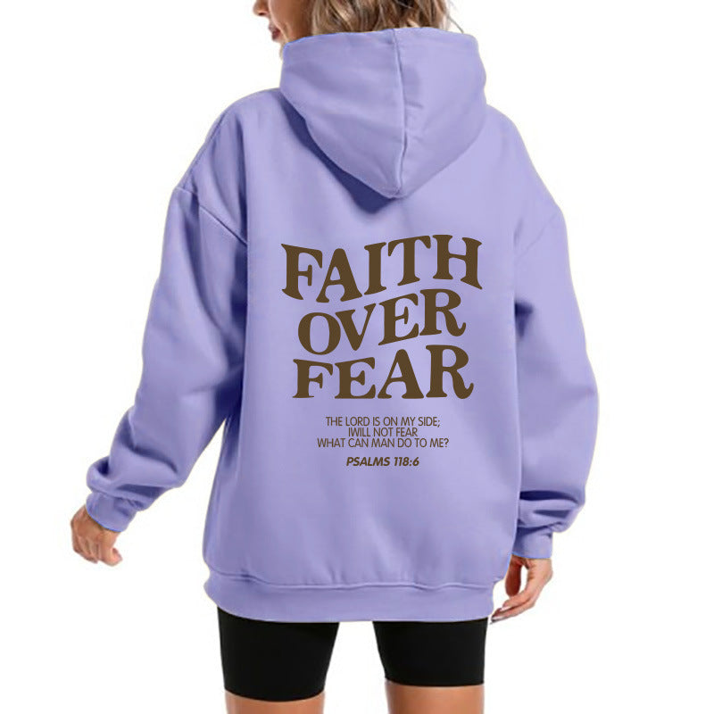 Damen Kapuzensweater Bequem Motivierender Schriftzug Grau