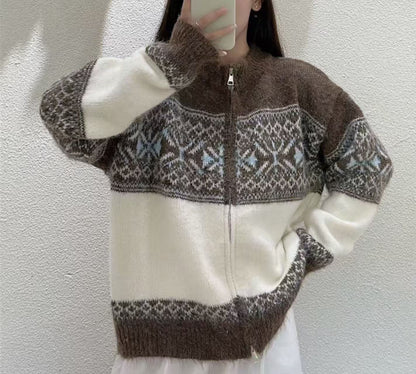 Damen Strickjacke Eveloria Wollig Grau