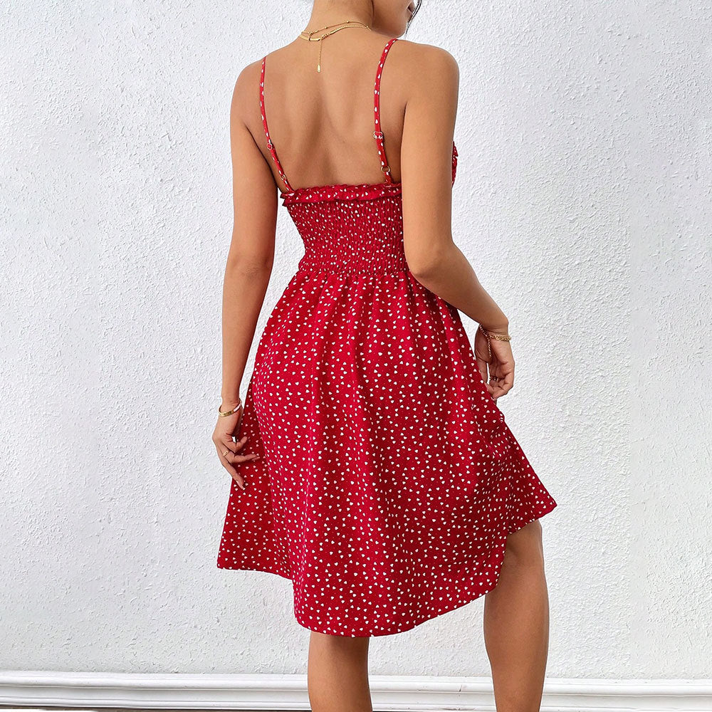 Damen Minikleid Luftiger Schnitt Rüschendetail Eveloria