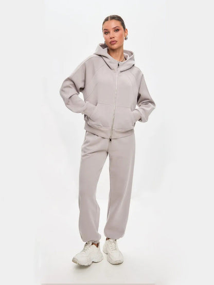 Damen Sportset Kapuzenjacke Jogginghose Eveloria