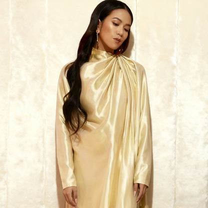 Damen Chiffon-Kleid Voluminöser Schnitt Schimmernd Eveloria