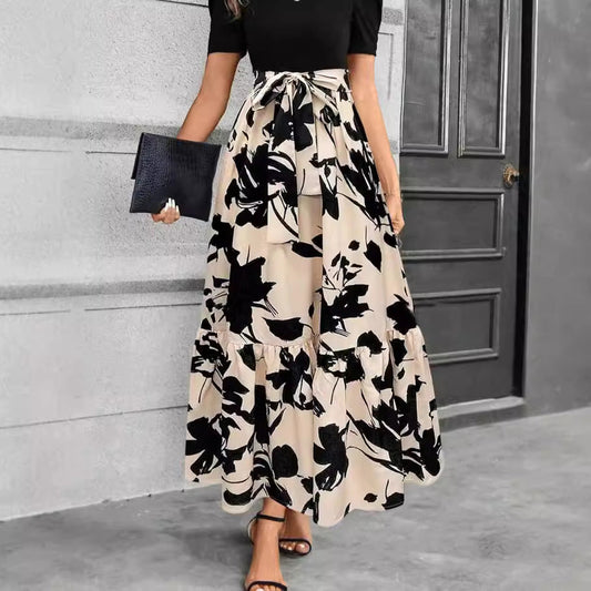 Damen Maxirock Voluminöser Schnitt Florales Design - Eveloria