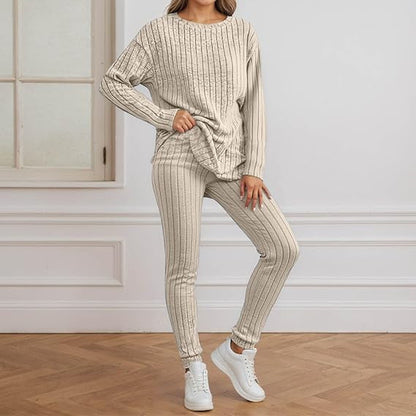 Damen Strickensemble Rippenstruktur Eveloria