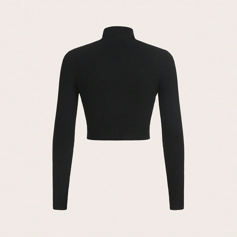 Damen Crop- Hochgeschlossen Cut-Out-Design Eveloria